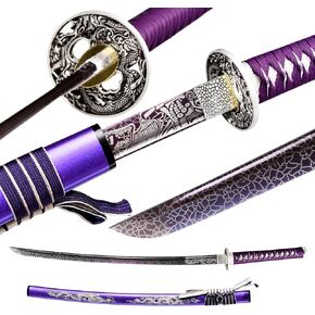 Japanese Katana Sword Real Authentic,Full Tang,Functional,Practical,1060 high Carbon Steel,Hademade Heat Tempered Full Hand Forged Traditional Samurai Sword