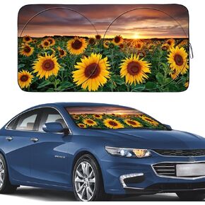 Gven Windshield Sun Shade, Car Sun Shade Windshield Front Window Shades Cute Sunshade Cover Sun Visor Shield Block Automotive Interior Protector Blocks UV Rays for Car Pickup Truck SUV Accessories