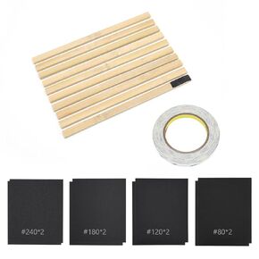 SCOTTCHEN Sanding Detailer Micro-Finishing Kit Sanding Detail Set for Sanding Wood, Metal & Plastics,80,120,180 & 240 Grit Sanding Paper,with Double Side Tape
