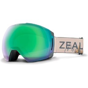 Zeal Optics Cloudfall XL Ski & Snowboard Goggle للرجال والنساء مع عدسة مكافأة قابلة للتبديل ، OTG ، مضاد للخلف ، Glades/Jade Mirror