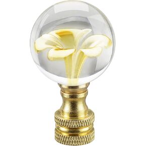 Aspen Creative 24035-21 Finial Lighting & Lamp Accessory, 1 Pack, Amber Flower