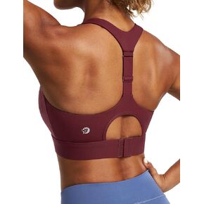 IUGA High Impact Sports Bras for Women High Support Racerback Padded Sports Bra for Workout Running Yoga Maroon
