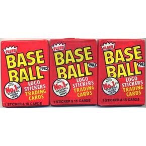 Lot of 3 1982 Fleer Baseball Wax Packs (45 Cards Total) Possible Cal Ripken Jr. Rookie Card