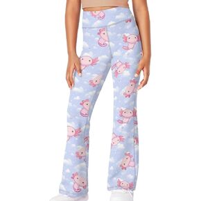 Girls Leggings Floral Print High-Waisted Flared Pants 5-14 Years