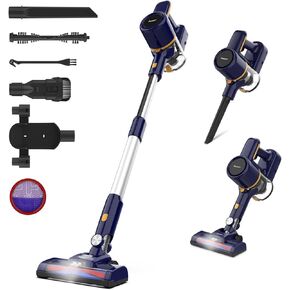 Cordless Vacuum Cleaner, 6-in-1 Versatile Powerful Cordless Stick Vacuum, 6-Cell Rechargeable Vacuum Cleaner Cordless, Vacuum Cleaner for Home Pet Hair N7S (Indigo)