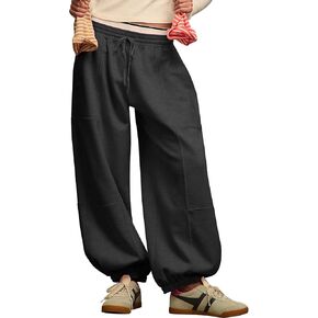 PEHMEA Women's Wide Leg Sweatpants Baggy Athletic Jogger Pants Drawstring Streetwear Trousers with Pockets