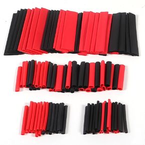 381pcs Heat Shrink Tubing 7 Sizes Assorted Heat Shrink Tube Wrap Sleeve Set (Red and Black 7 Sizes)