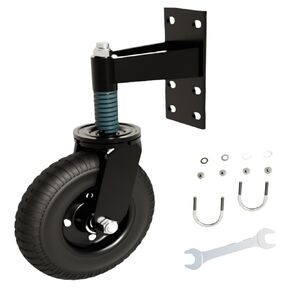 8 inch Fence Gate Wheels for Metal Tube Gate 360 Degree Rotation Spring-Loaded Heavy Duty Gate Caster with Screws & Screwdriver 700lb Load Capacity