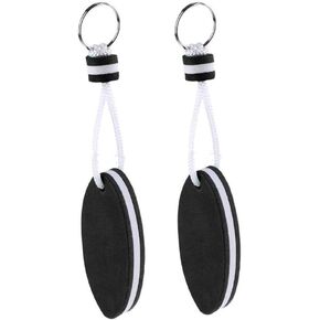 QYM 2 Pieces Floating Keychain, Float Buoy Boat Key Ring Buoyant Sports Key Chains for Boating Fishing Whitewater Rafting Canoeing Sailing, Kayaking, Swimming (Black)