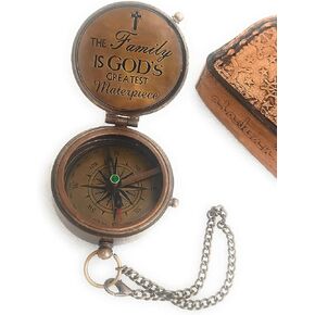 Antique Brass Compass Custom Engraved Gifts for Him Her Dad Mom Brother Husband Wife Sister Boyfriend Grand Father Mother Boy & Girl
