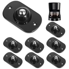 8 PCS Appliance Slider Self Adhesive Caster Wheels Appliance Wheels Sticky Appliance Casters Mini Caster Wheels 360° Swivel Universal Appliance Rollers for Kitchen Appliances Coffee Maker (Black)