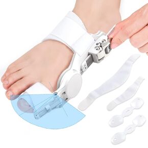 Comfort Bunion Corrector for Women & Men, Orthopedic Toe Straightener, Adjustable Splint Bunion Pads Day Night Support with Toe Separator for Bunion Relief (White)