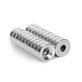 20 Pieces 12 x 3mm with 4mm Countersunk Hole Permanent Disc Rare Earth Fastener Magnets Refrigerator Neodymium Magnets - 0.47 inch D x 0.12 inch H with 0.16 inch D Screw Hole