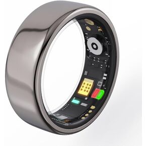 Smart Ring Health Tracker,Sleep Heart Rate Health Monitor, Wearable Fitness Tracker, Health Rings for Women & Men 7-Day Ultra Long Standby Time, IPX8 Water-Resistance (Silvery 13)
