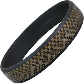OLUAGE Anti Static Wrist Band Antistatic Bracelet Strap Sparknon-X Wristband for Men and Woman (Ichimatsu Saya Black x Gold)