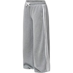 Floerns Girl's Drawstring Waist Striped Side Loose Athletic Sweatpants with Pocket