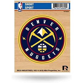 Rico Industries NBA Basketball Denver Nuggets Short Sport Decal 3.75' x 4.75' Die Cut Team Logo Short Sport Decal