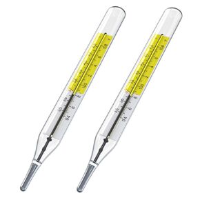 2pcs Glass Thermometer Mercury Free Clinlic Thermometer Traditional Thermometer Dual Scale Mercury Free C&F 2PK