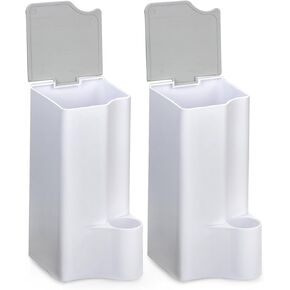 2 Pack Holder for Clorox Toilet Wand, Compatible with Clorox Toilet Wand Holder only, White & Gray