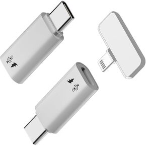 Duttek USB C إلى محول Microphone Lightning لـ iPhone اللاسلكي لافالييه الميكروفون ، النوع C من الذكور إلى توافق محول الأنثى مع iPhone 16/15 ، وليس لسماعات الرأس وبيانات 2 حزمة