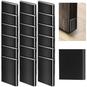 18 PCS Door Corner Seal Self-Adhesive Weather Stripping Door Seal, Black Exterior Door Seal Strip for Door Frame, Draft Stopper Frame Seal Corner Foam for Weather Protection Isolation of Noise