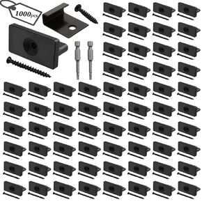 Hidden Fastener for Composite Deck, 1000PCS Hidden Deck Fasteners & 20PCS Start Clips, Universal Composite Decking Clips Nylon T Clips Hidden Fasteners with Metal Deck Screws