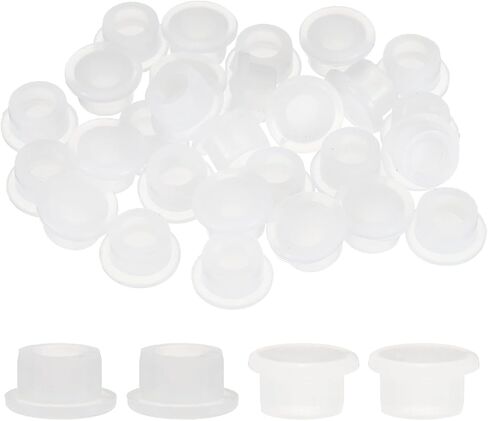 uxcell 30pcs Hole Plugs, Heat Resistant Silicone Flush Type Fastener Hole Cover Plug for 11mm(7/16 Inch) Hole, Round Snap Locking Tubing Plug Hole for Furniture Cabinet, White in Saudi Arabia