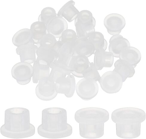 uxcell 30pcs Hole Plugs, Heat Resistant Silicone Flush Type Fastener Hole Cover Plug for 11mm(7/16 Inch) Hole, Round Snap Locking Tubing Plug Hole for Furniture Cabinet, White in Saudi Arabia