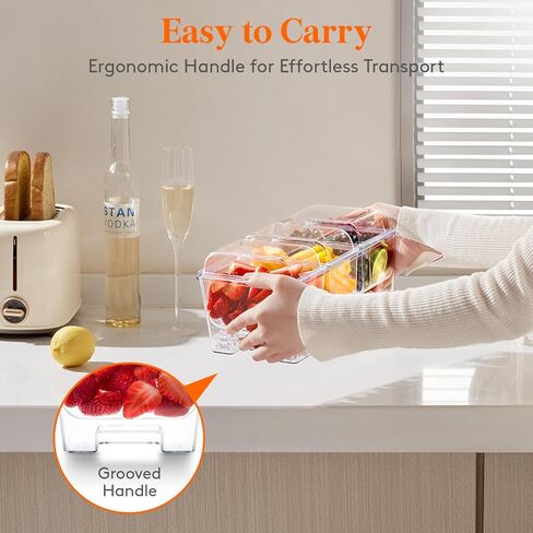 علبة بهارات مبردة بالثلج من لايف ويت مع 3 حاويات (2.5 كوب)، خادم بهارات مع أغطية منفصلة، ​​طبق صينية تقديم مع أطباق قابلة للإزالة لإكسسوارات البار، الفاكهة، السلطة، التاكو، تزيين الحفلات in Kuwait