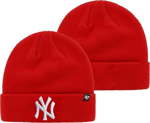 47 MLB Unisex-Adult Primary Logo Cuffed Knit Primary Logo Alternate Beanie Hat Cold Weather Hat, One Size in Kuwait