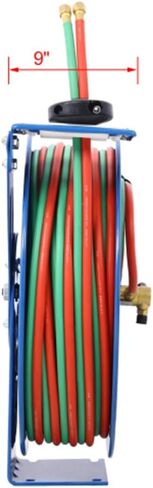 بكرة خرطوم اللحام قابلة للسحب، خرطوم 1/4 بوصة بطول 100 قدم، خراطيم مطاطية للأكسجين والأسيتيلين، STD Duty Max 200PSI أداة بكرة لحام مزدوجة خرطوم مزدوج، هيكل صناعي عالي التحمل بذراع واحد in Kuwait