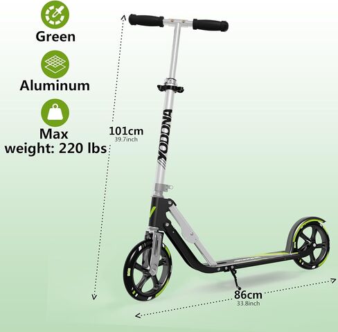 Scooter for Ages 6+, Kids, Teens & Adults, Big Wheels, Adjustable Height, Foldable Aluminum Frame, Supports up to 220 lbs for a Smooth Ride, Easy Folding Design in Saudi Arabia