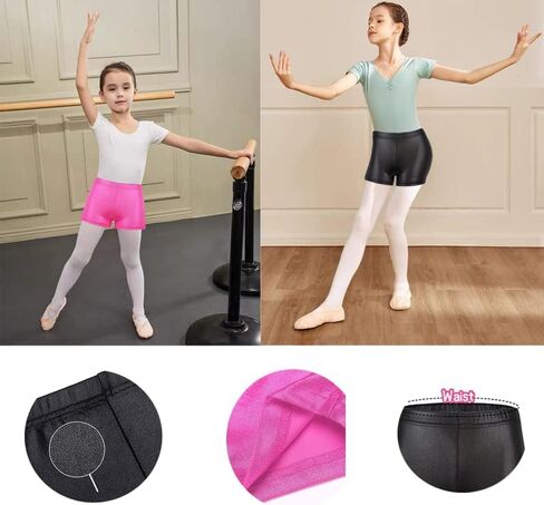 Girls Dance Shorts Girls' Sparkle Dance Tumbling Athletic Gymnastics Shorts – 2 Pieces in Saudi Arabia