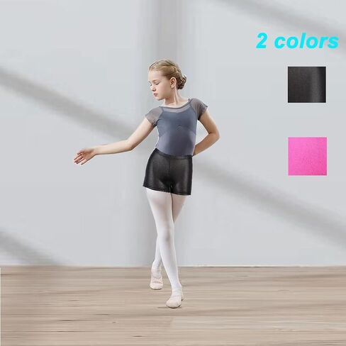 Girls Dance Shorts Girls' Sparkle Dance Tumbling Athletic Gymnastics Shorts – 2 Pieces in Saudi Arabia