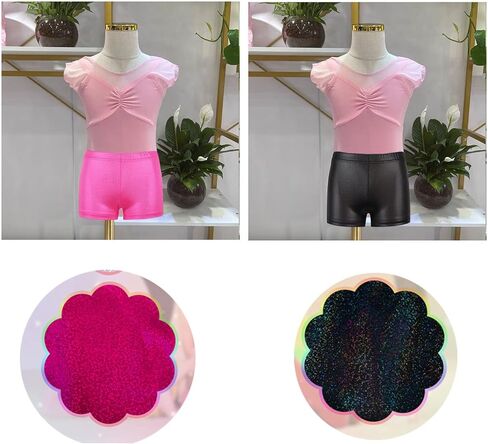 Girls Dance Shorts Girls' Sparkle Dance Tumbling Athletic Gymnastics Shorts – 2 Pieces in Saudi Arabia
