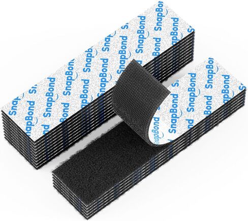 Sonpbond 1x4 inch Self Adhesive Hook and Loop Tape, 16 Sets Heavy Duty Sticky Back Fastener Strips for Home and Office, No Need for Holes or Screws (Black, 1 inch x 4 inch -16 Sets) in Saudi Arabia