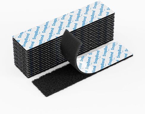 Sonpbond 1x4 inch Self Adhesive Hook and Loop Tape, 16 Sets Heavy Duty Sticky Back Fastener Strips for Home and Office, No Need for Holes or Screws (Black, 1 inch x 4 inch -16 Sets) in Saudi Arabia