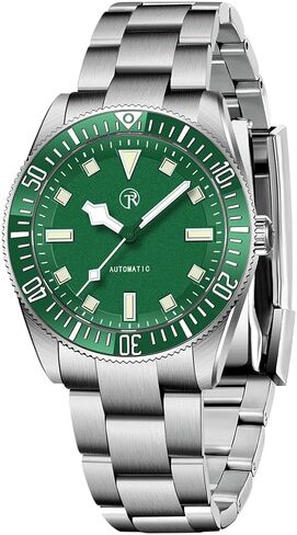 HaiQin RollsTimi Men's NH35 Automatic Watches Self Winding Stainless Steel Watch for Men 100M Waterproof Ceramic Bezel Screwed Crown Fashion Casual Wristwatch in Kuwait