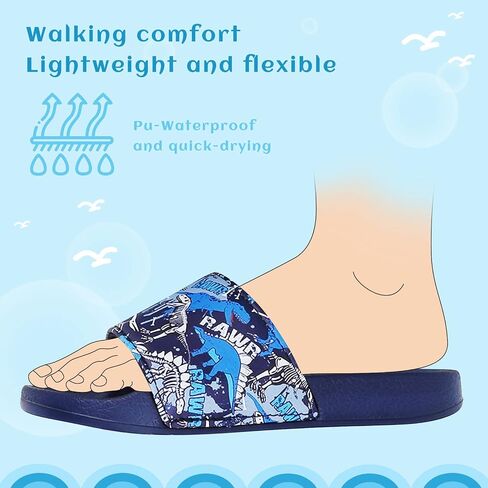 WateLves Girls Sandals Boys Slide Sandals Kids Summer Slippers Slip On Sandals for Outdoor Beach Pool Shower (Glitter Scales,30) in Saudi Arabia