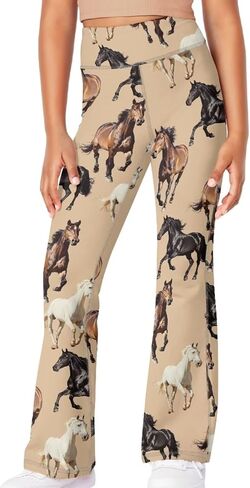 Girls Leggings Floral Print High-Waisted Flared Pants 5-14 Years in Saudi Arabia