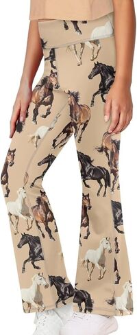 Girls Leggings Floral Print High-Waisted Flared Pants 5-14 Years in Saudi Arabia