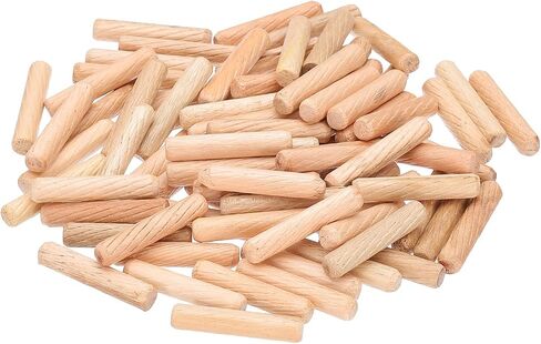 PATIKIL 1/4 Wooden Dowel Pins, 144 Pcs M6x30mm Wood Dowel Pins Hardwood Pegs Fluted Groove Easy Insertion for Crafts Furniture Door Art in Saudi Arabia