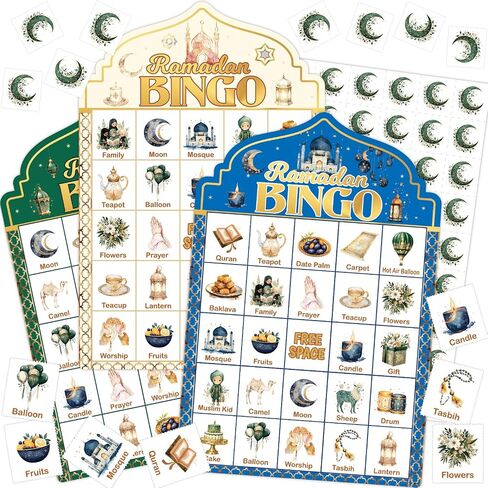 Ramadan Bingo Game for Kids Eid Mubarak Bingo Cards for Muslim Party Favors Family Classroom Activities Supplies 24 Players in Saudi Arabia