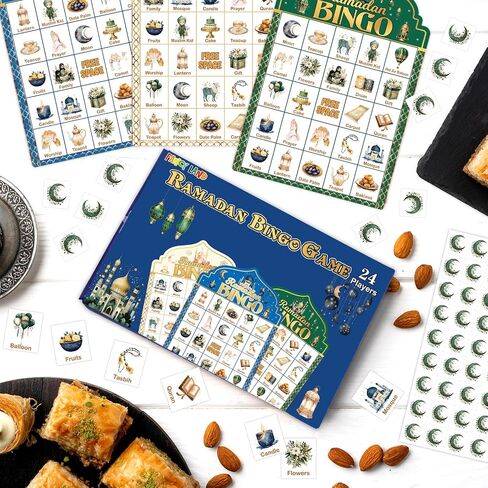 Ramadan Bingo Game for Kids Eid Mubarak Bingo Cards for Muslim Party Favors Family Classroom Activities Supplies 24 Players in Saudi Arabia