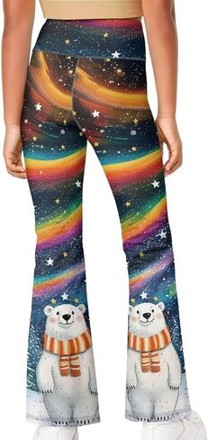 Girls Leggings Floral Print High-Waisted Flared Pants 5-14 Years in Saudi Arabia