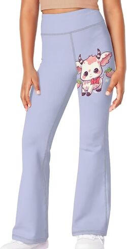 Girls Leggings Floral Print High-Waisted Flared Pants 5-14 Years in Saudi Arabia