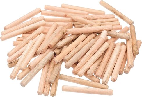PATIKIL 1/4 Wooden Dowel Pins, 144 Pcs M6x30mm Wood Dowel Pins Hardwood Pegs Fluted Groove Easy Insertion for Crafts Furniture Door Art in Saudi Arabia