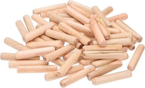 PATIKIL 1/4 Wooden Dowel Pins, 144 Pcs M6x30mm Wood Dowel Pins Hardwood Pegs Fluted Groove Easy Insertion for Crafts Furniture Door Art in Saudi Arabia