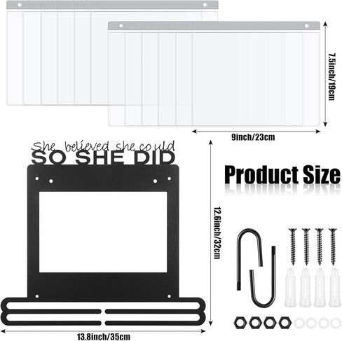 حامل الميداليات عرض شماعات الكأس عداء إطار الميدالية الأسود للجمباز ، حامل الميداليات ميداليات رف وحامل الجوائز مع 12 قطعة حقائب حماية الميداليات للرياضيين المصارعة الرياضية in Kuwait