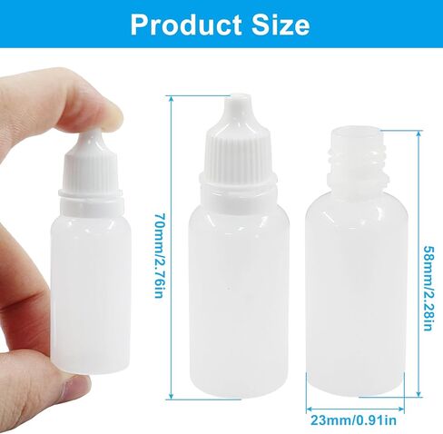 100 قطعة من زجاجات القطارة البلاستيكية سعة 15 مل/0.5 أونصة من Waziaqoc، زجاجة قطارة عين فارغة قابلة للعصر مع غطاء لولبي للزيوت العطرية والمحلول الملحي in Kuwait